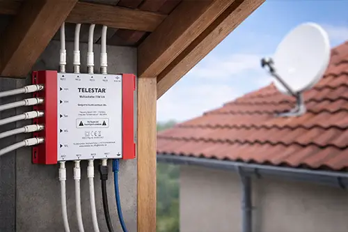 Sat-Multischalter von TELESTAR zur Signalverteilung im Gebäude