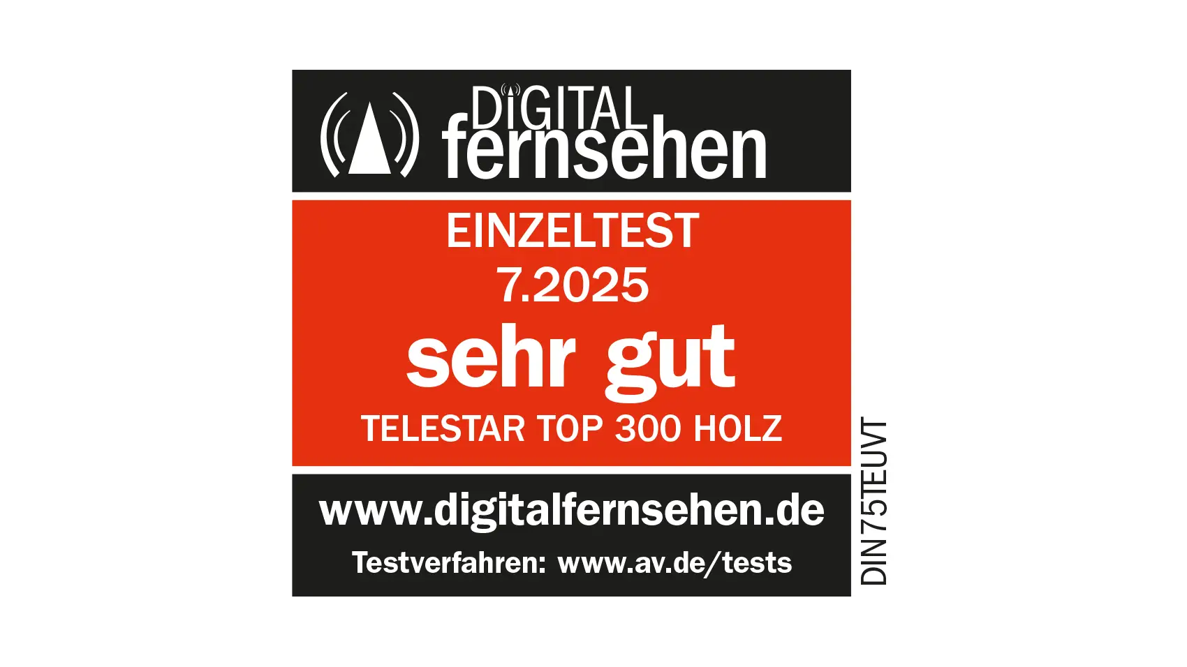 TELESTAR TOP 300 Holz Testlogo Digital Fernsehen
